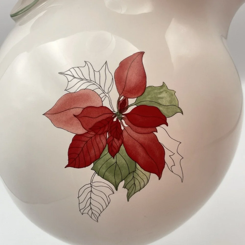Vintage 1982‎ Block BERNARDA Portugal Poinsettia Watercolors Pitcher Christmas